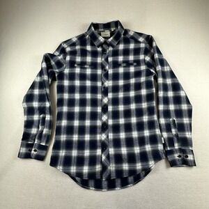 7 Diamonds Shirt Mens Medium Blue Plaid JASPER Flannel Button Up Long Sleeve